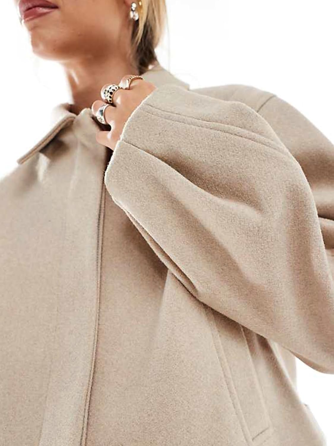 Cicy Bell Womens Cropped Pea Coat Casual Button Down Short Jackets Fall Winter Outerwear - Image 2