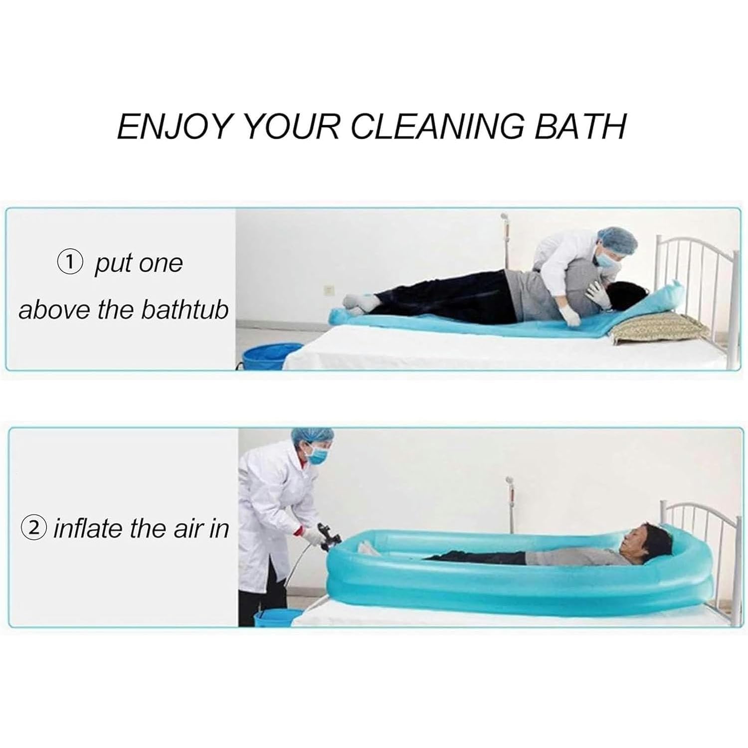 Kit de bañera inflable para ducha, diseño médico ergonómico con bomba de aire, alta elasticidad, sellado fuerte, inflado rápido, fácil almacenamiento para ancianos y discapacitados