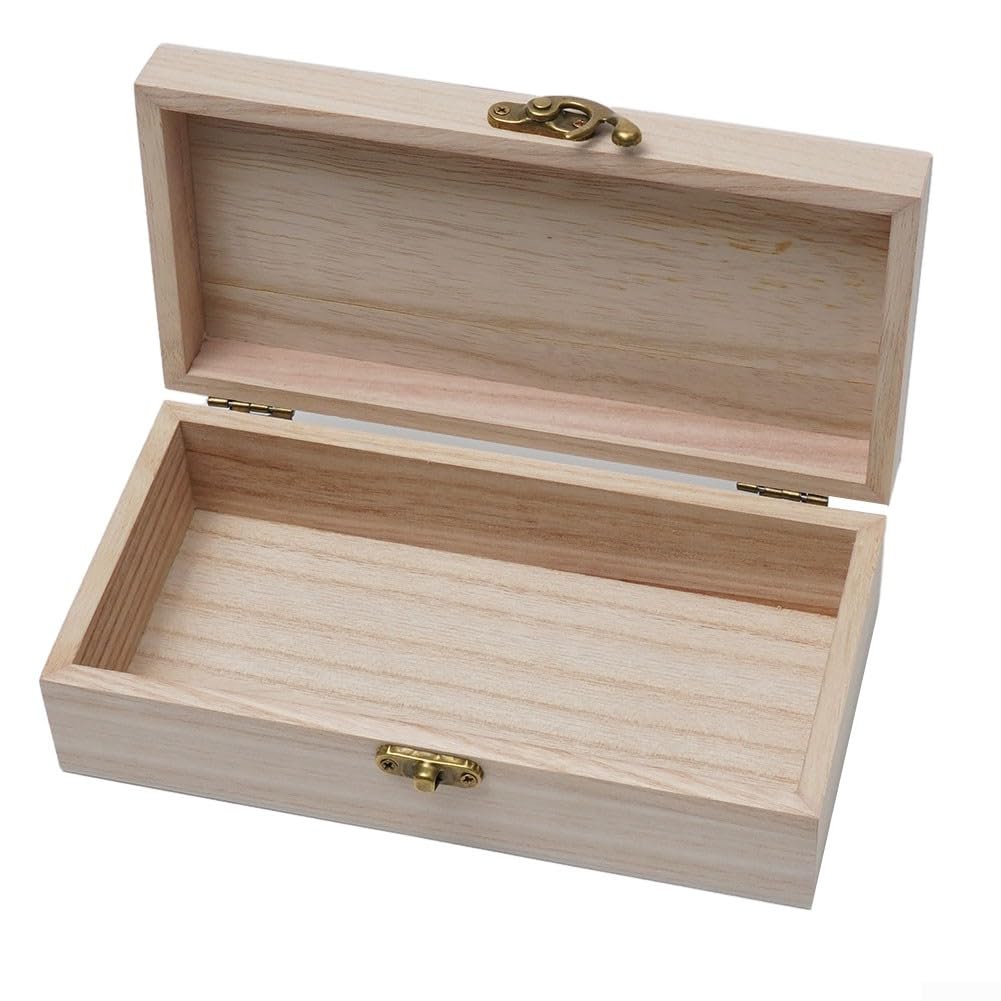 Scatola Portaoggetti In Legno Con Coperchio - 26x20x6 Cm, Vintage, Per Gioielli O Decorazione - Foto 3