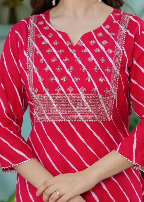 Image of Womens Rayon Printed Staight fir embrodiered Kurta for Women