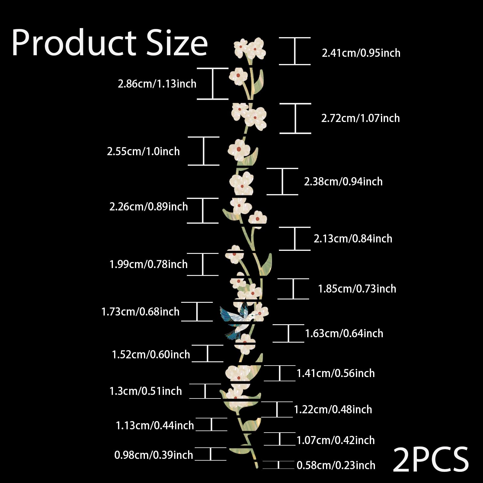 PLIGREAT 2 sheets flower branch guitar fret markers stickers art design decal stickers for music guitar ukulele acoustic guitar electric guitar bass DIY decor - Image 2