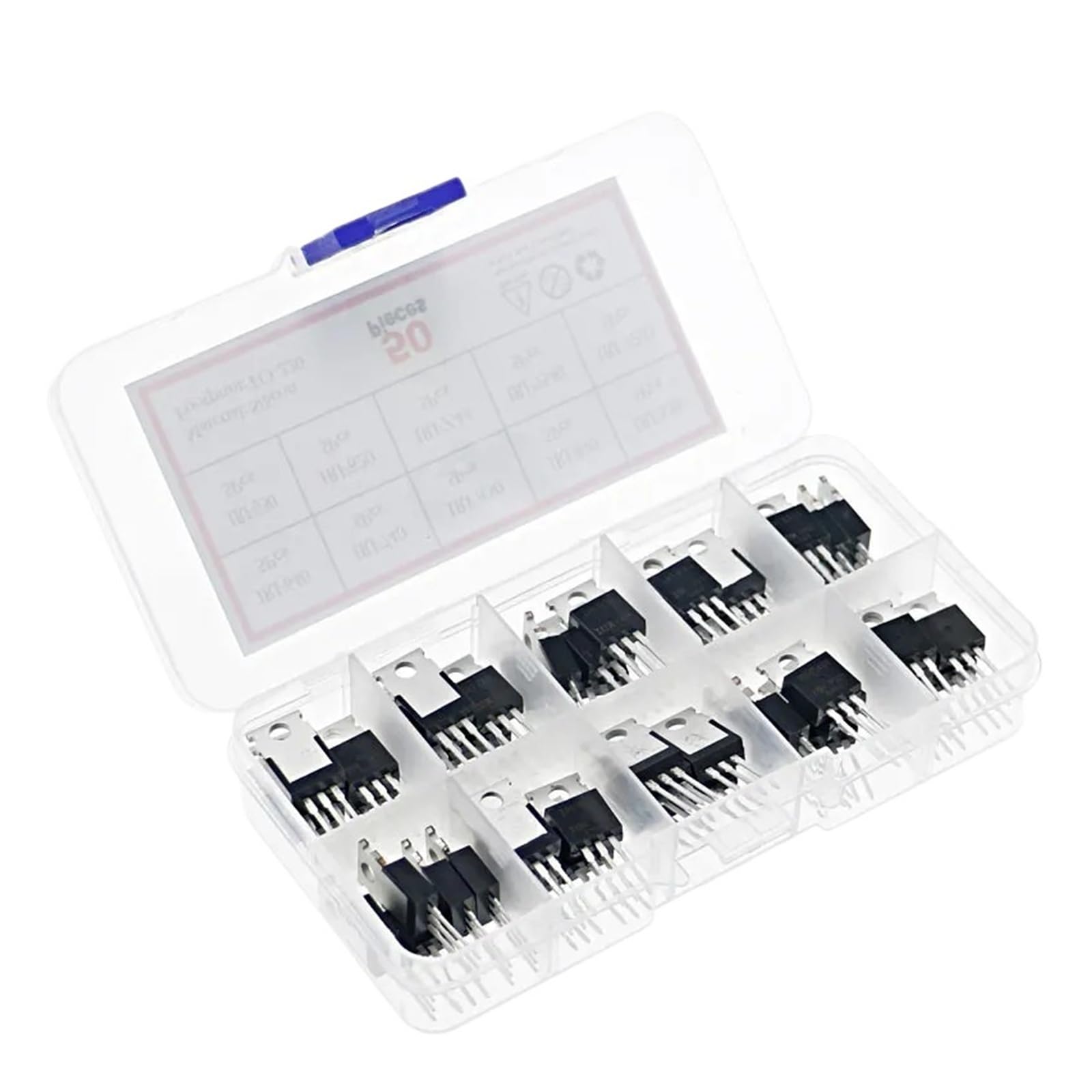 Kit surtido de transistores Mosfet de 50 piezas y 10 tipos