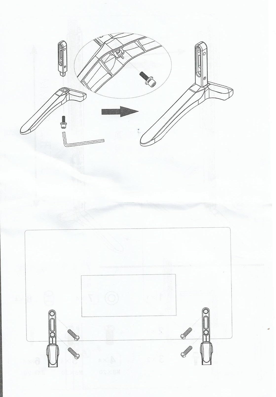 YCQYM Juego de Patas para Soporte de TV - Soporte de Base de televisión Ajustable para Pantallas Planas, Soporte de Mesa con Orificios de Montaje - Reemplazo Mesa de TV