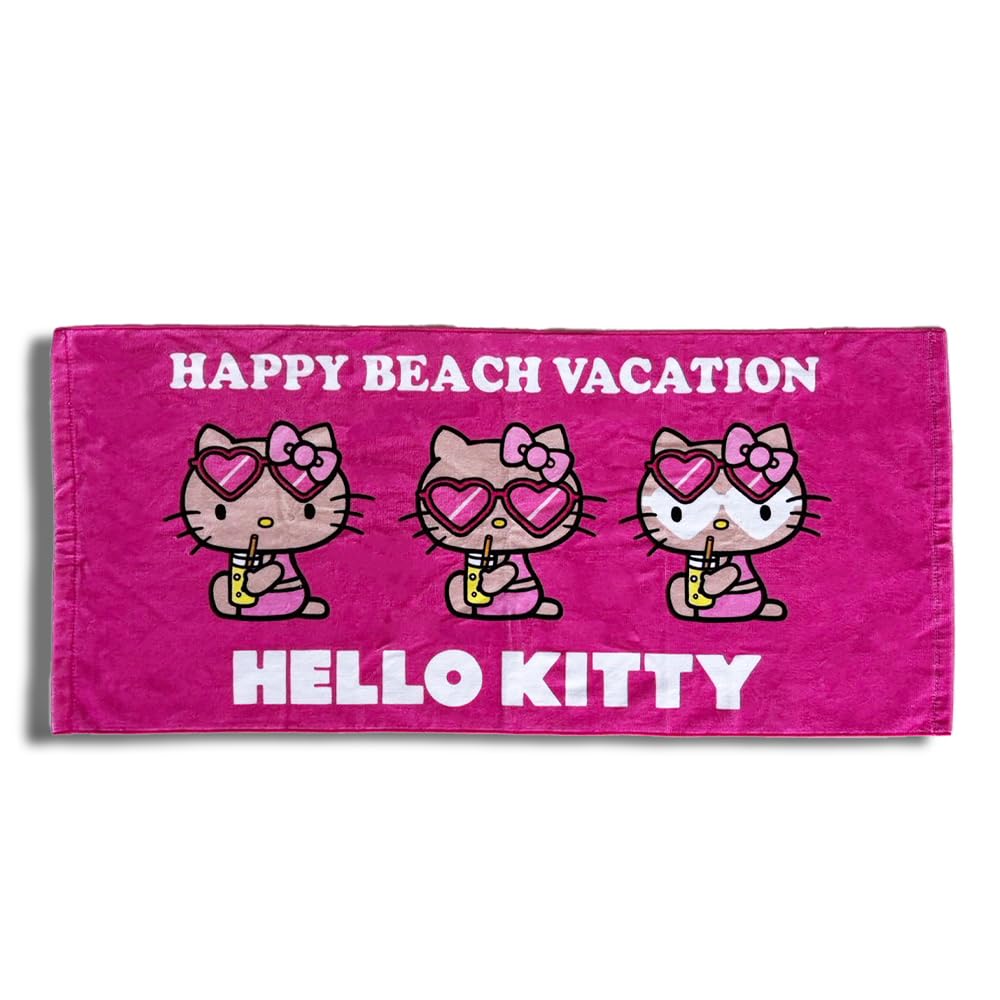 Amazon｜タオル サンリオ 日焼けキティ HELLO KITTY HAPPY BEACH