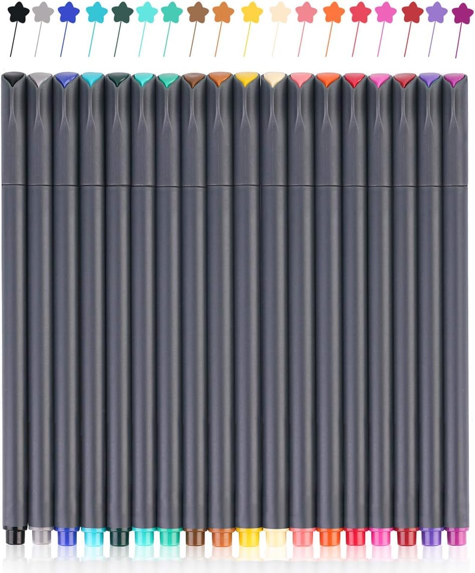 INOVERA (LABEL) Inovera 0.4Mm Fine Point Colored Pen For Writing Drawing Coloring Planner Calendar, Office School Teacher Fine Tip Marker Pens Multicolor (Pack Of 18)
