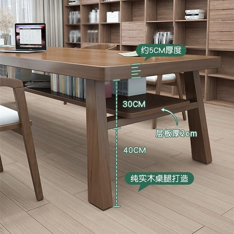 Schreibtisch Ganz aus Massivholz, schlicht, for Zuhause, Wohnzimmer, großer Schreibtisch, Computertisch, Arbeitszimmertisch, Büroschreibtisch Büro Desk(180 * 80 * 75cm)