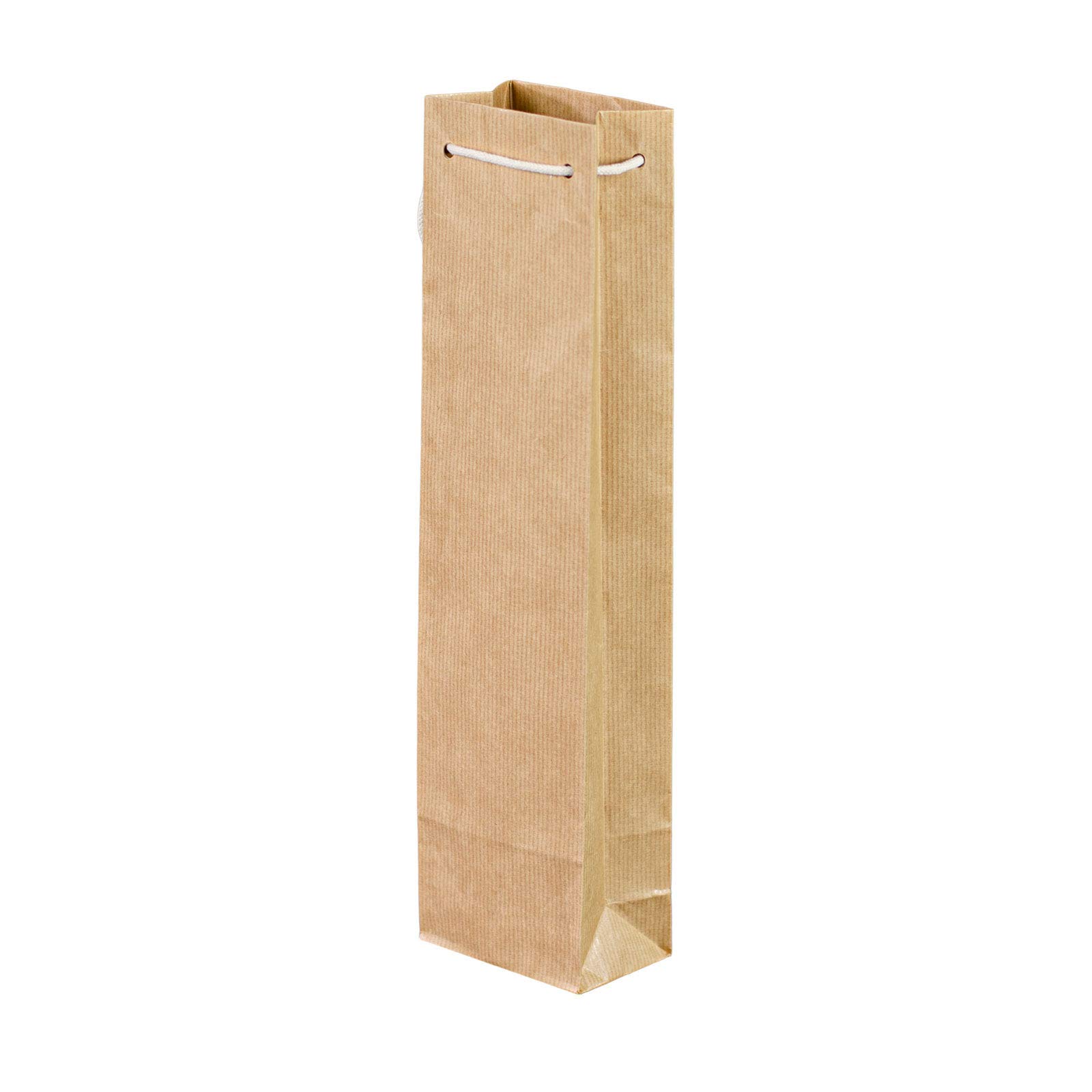 100 x Flaschentaschen braun 9,5+6,5x38 cm | Flaschentüten | Geschenktüte Flasche Wein | Weintaschen | HUTNER