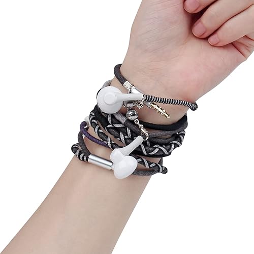 URIZONS Auriculares intrauditivos Jack de 0.138 in con micrófono, cable sin enredos, sonido pesado, pulsera de graves estéreo compatibles con