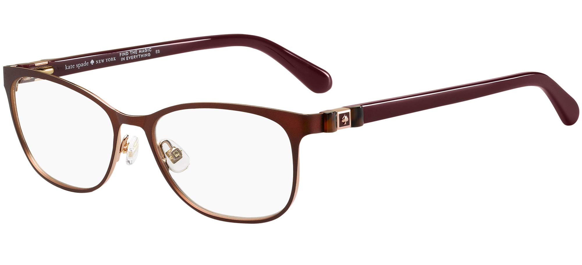 Kate Spade New York Women's Pink Kate Spade Jonae Lhf/16 Burgundy Eyewear Metal, Standard, 51