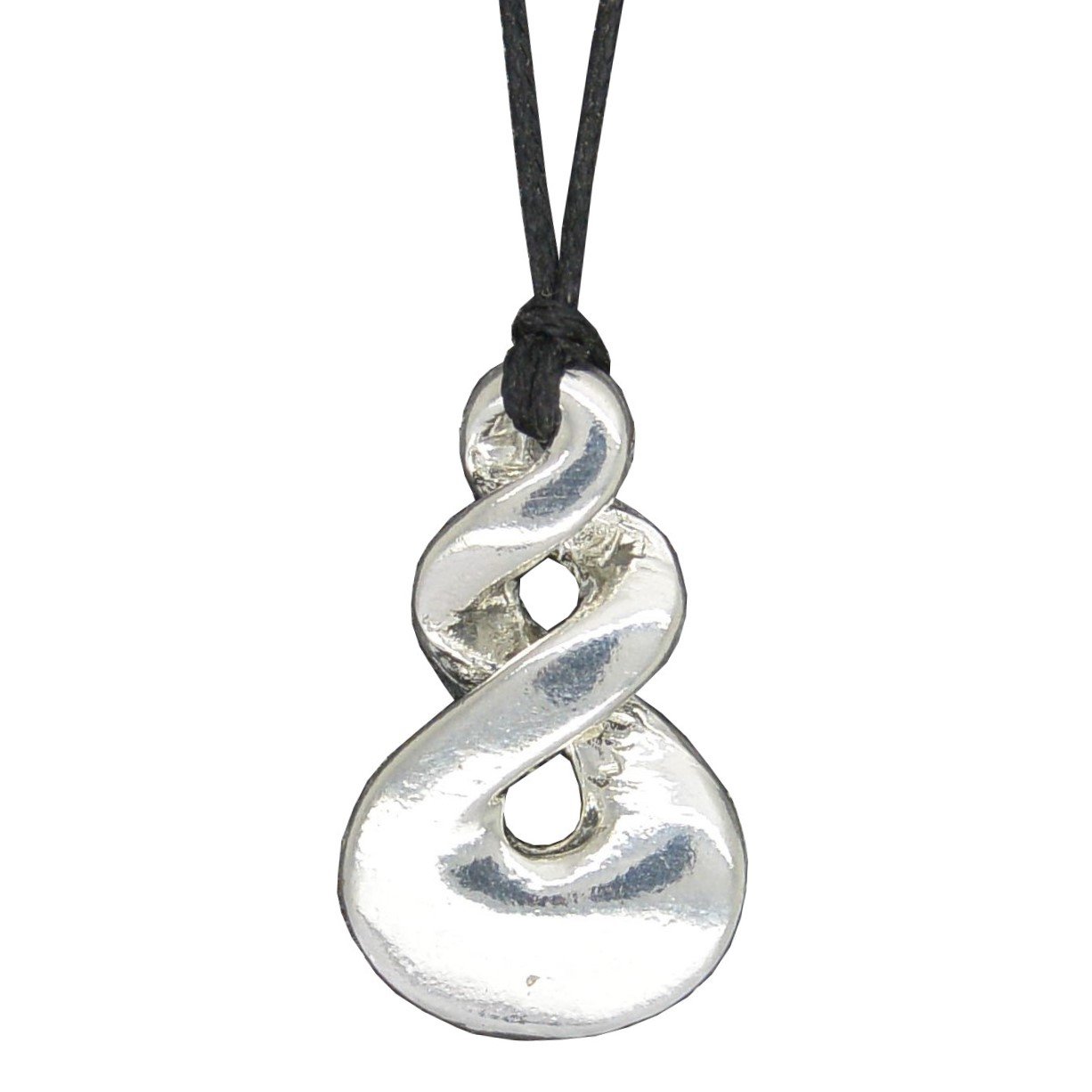 Handmade New Zealand Maori Chunky Triple Infinity Loop Pewter Pendant on Waxed Cord