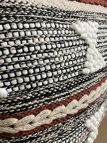 Image of TIB Premium Boho Decorative Throw Cushion Covers, 16 x 16 cm, Set of 2, Cotton. (Rust Abstract)-230 TC