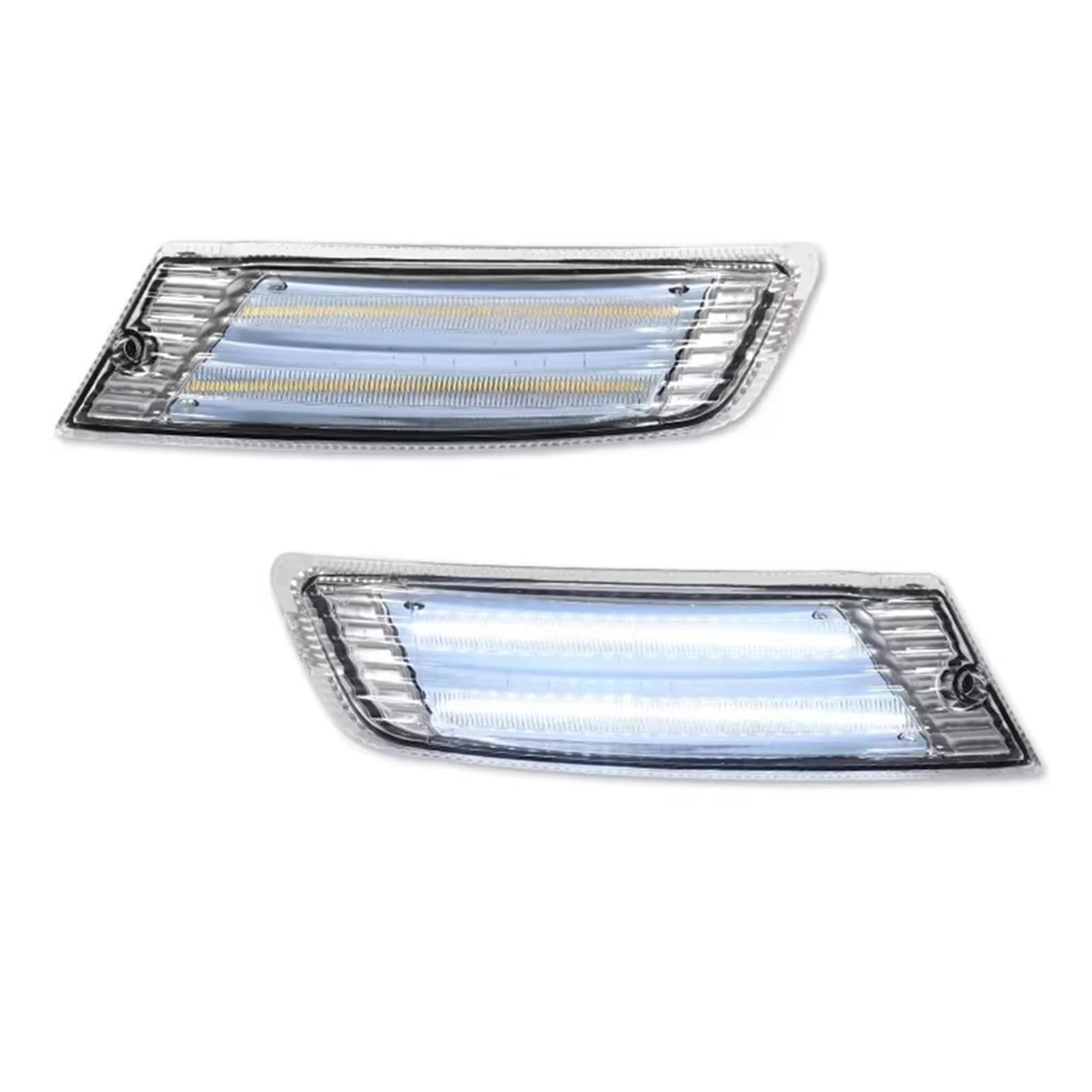 Luces de posición Para Jeep Para Liberty 2005-2007 Parachoques Delantero Coche Esquina Luces LED Blanco DRL Estacionamiento Ámbar Señal Giro 12V Intermitente lateral(Clear Lens)