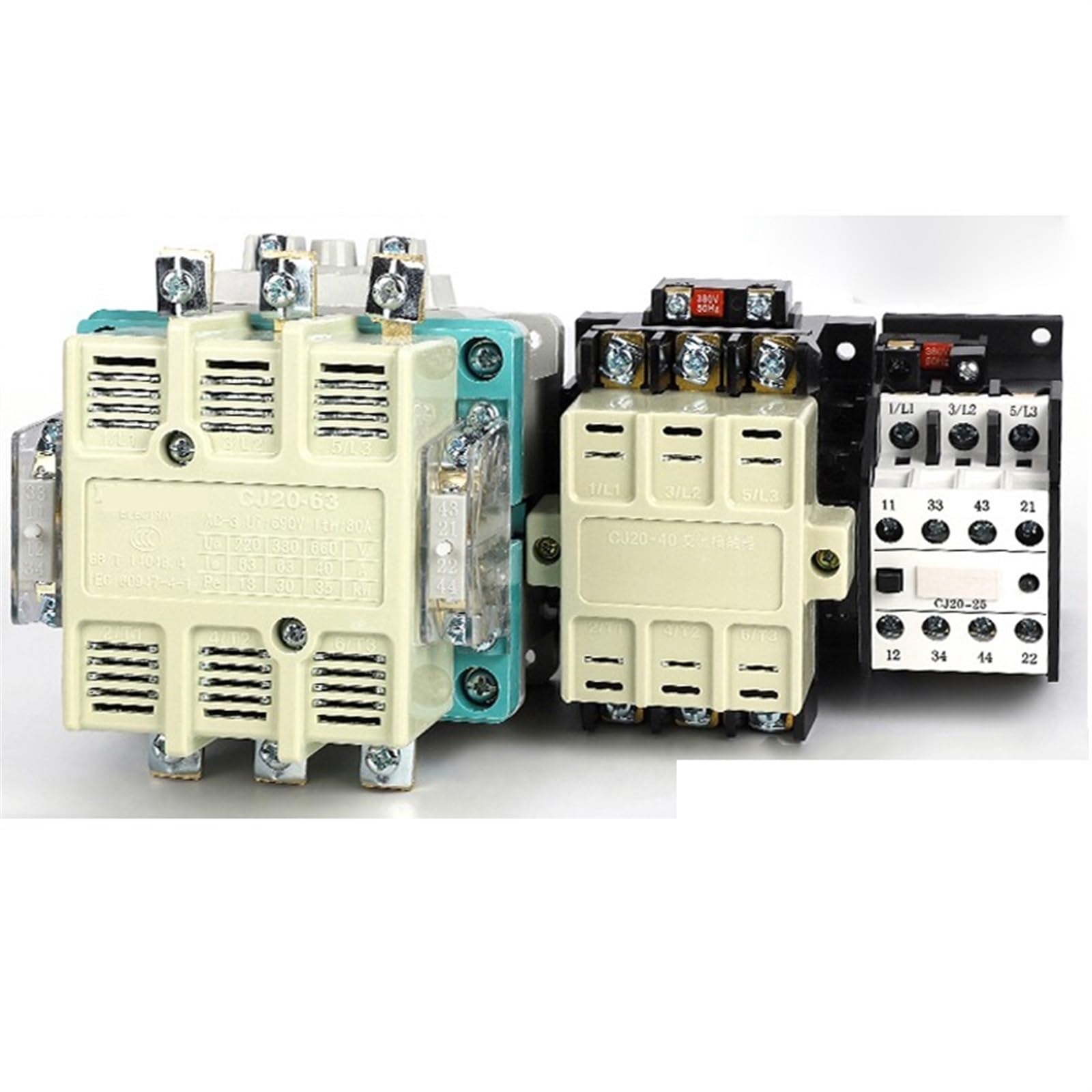 COSZWQDP 160A AC Contactor 3 Phase CJ20-160A 2NO 2NC Coil Voltage 220V 380V 1Pcs(CJ20-160A AC 220V)