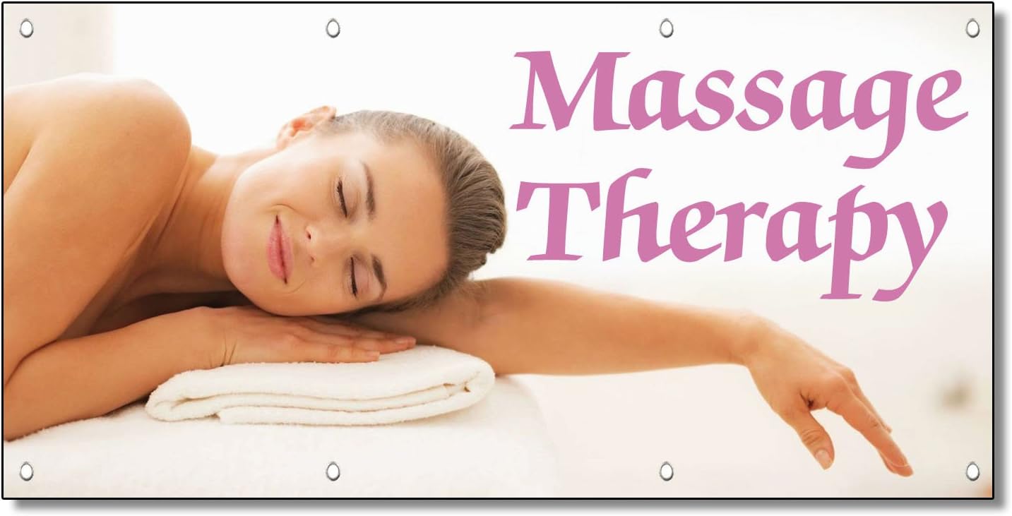 Massage Therapy Business 13 Oz Vinyl Banner Sign with Grommets 2 Ft X 4 Ft