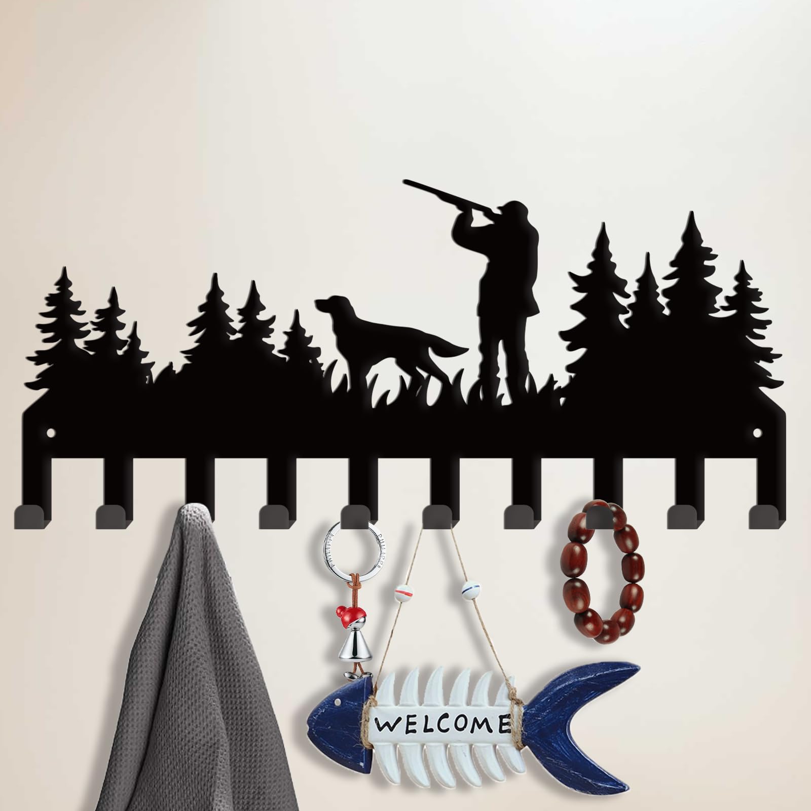 Porta Guinzaglio A Parete A Forma Di Bassotto - Design Moderno Con 9 Ganci - Foto 2