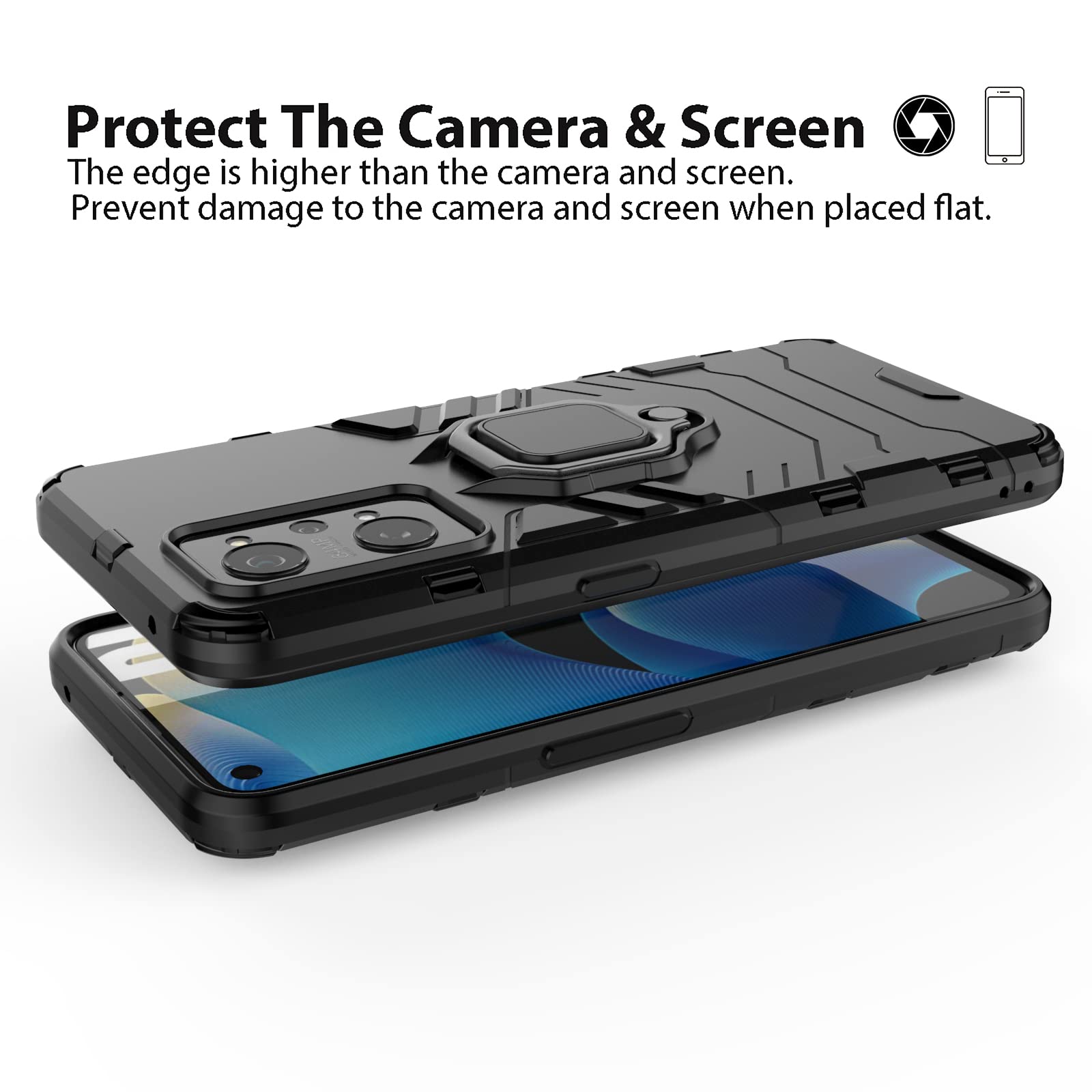 GIOPUEY Case Compatible with Realme GT Neo 3T/GT2/Neo 2, 2 in 1 PC