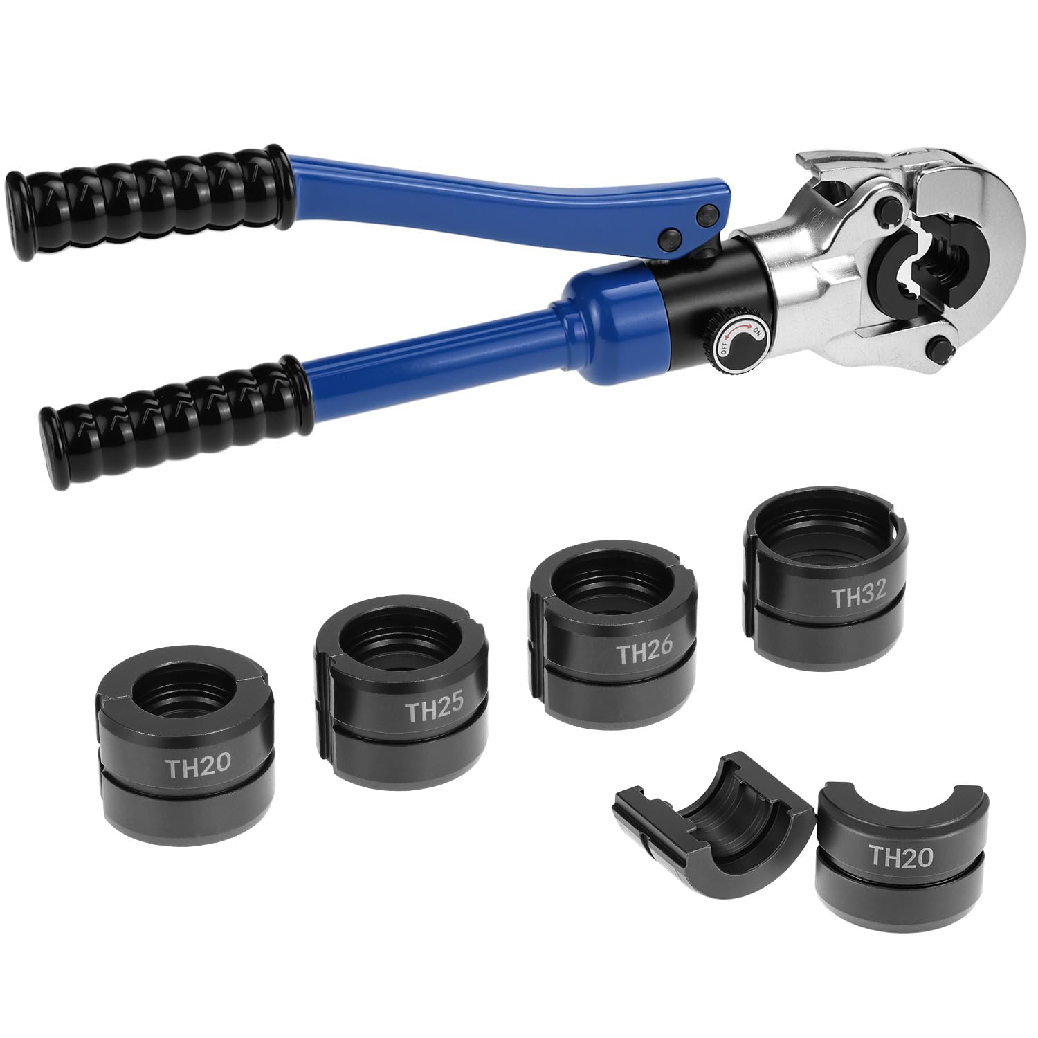 QWORK Szczypce do zaciskania rur, szczypce do zaciskania rur hydraulicznych TH16, TH20, TH25, TH26, TH32 i V12, V15, V18, V22, V28 mm, do rur aluminiowo-plastikowych i rur ze stali nierdzewnej