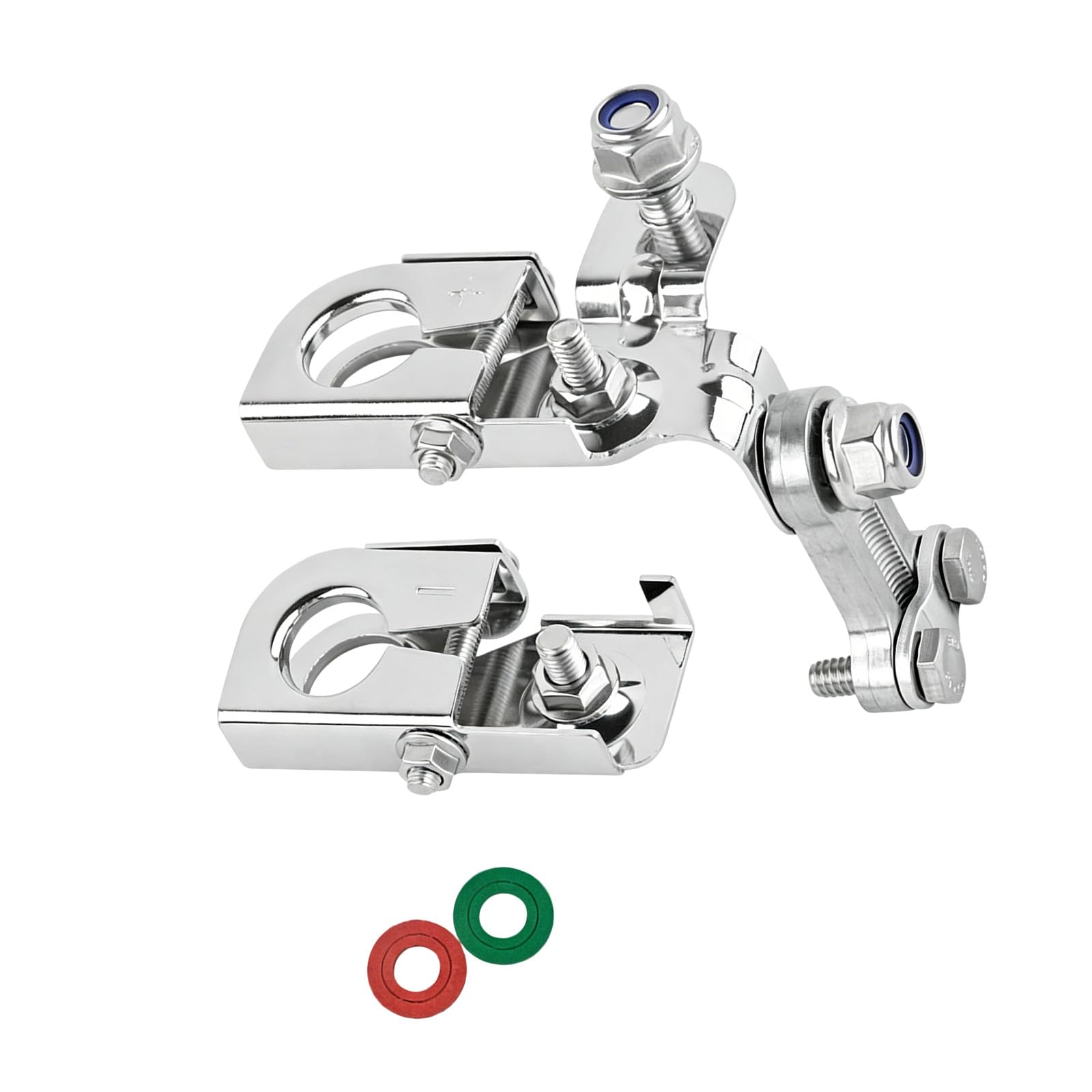 Connettori per batteria moto con rondelle in feltro, morsetti terminali in ottone cromato per batterie superiori auto e camion utilizzare connettori terminali morsetto superiore