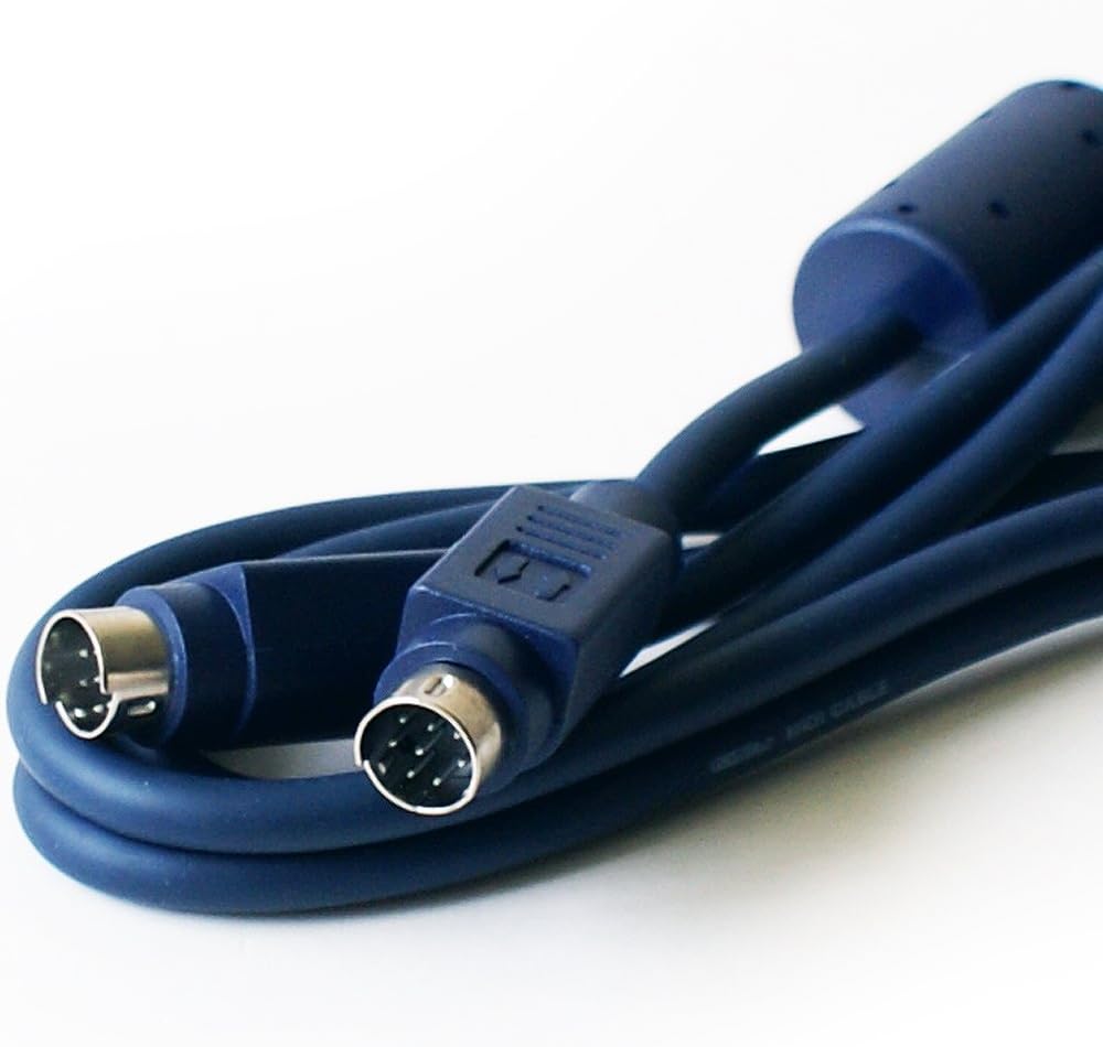 Loops 3M/10ft 8 Pin Mini Din Plug To Male Audio Cable Lead -Dual DJ Studio CD Player - Ferrite Core