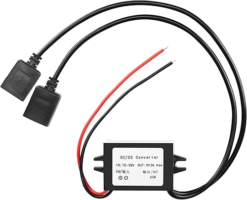 MEIRIYFA Convertidor USB de 12 V a 5 V Módulo DC Buck 12V 36V 48V Convertir a 5V Dual USB Hembra 10-55V a 5V 3A 15W Adaptador DC a DC Regulador