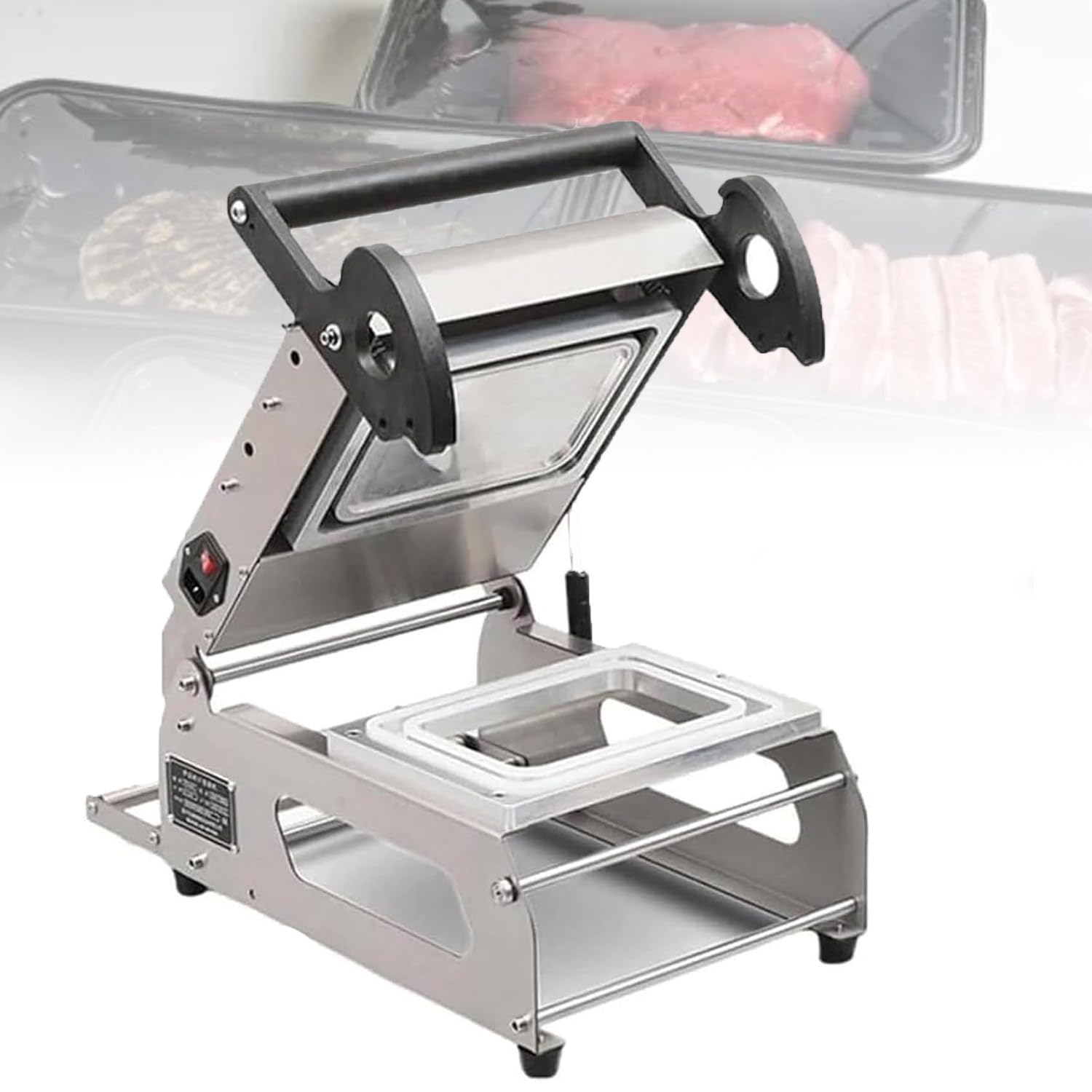 ASerZenith Manual Food Tray Sealing Machine For Takeaway Boxes, Commercial Heat Sealer With Precise Temperature Control For Deli, Bakery, Restaurants & Catering,180 * 130Mm