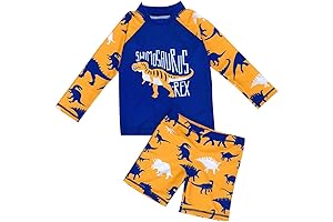 AMIYAN Boy Kid Swimsuits Set with UPF 50+ Sun Protection