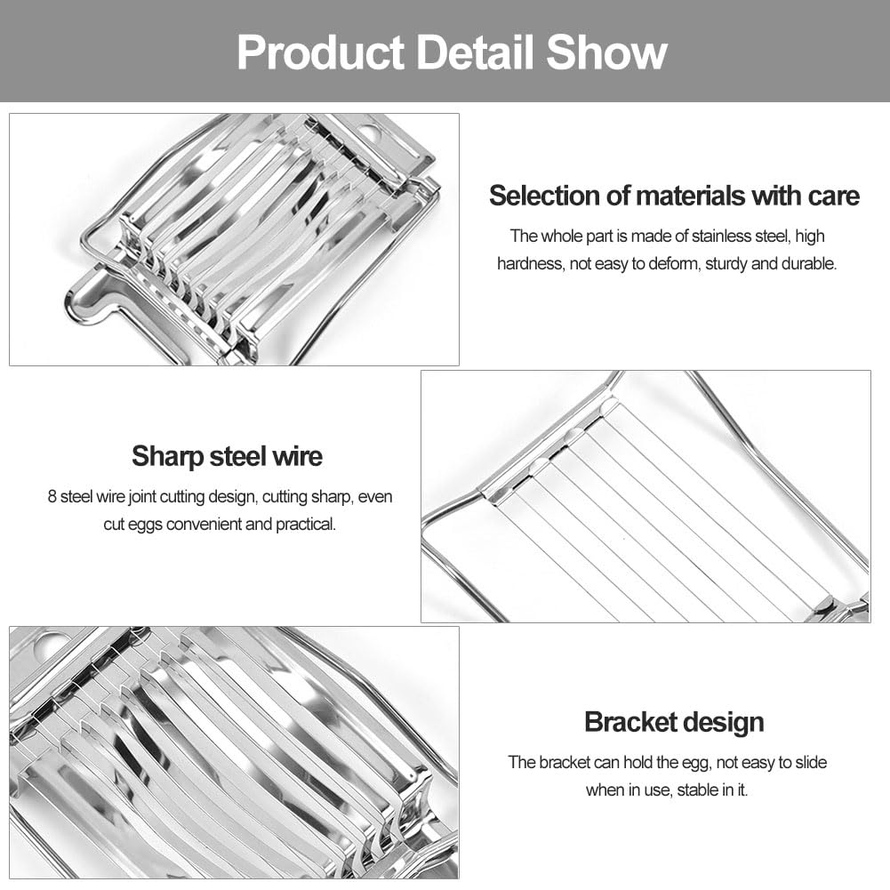 Tagliauova In Acciaio Inox Multifunzione - Per Uova Sode, Frutta E Cibi Morbidi | Facile Da Pulire - Foto 11