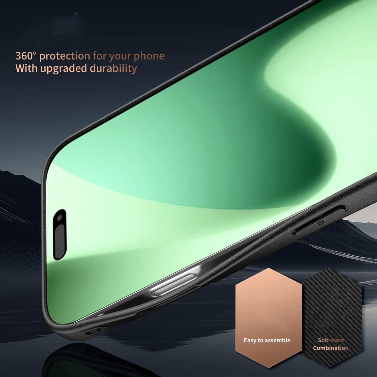 Magnetisch Hülle für iPhone 17 Pro Max/17 Pro/17 Air/17, Dünne Gefrostet rutschfeste Schutzhülle mit Faltbare Ständer Handyhülle,Schwarz,17 Pro