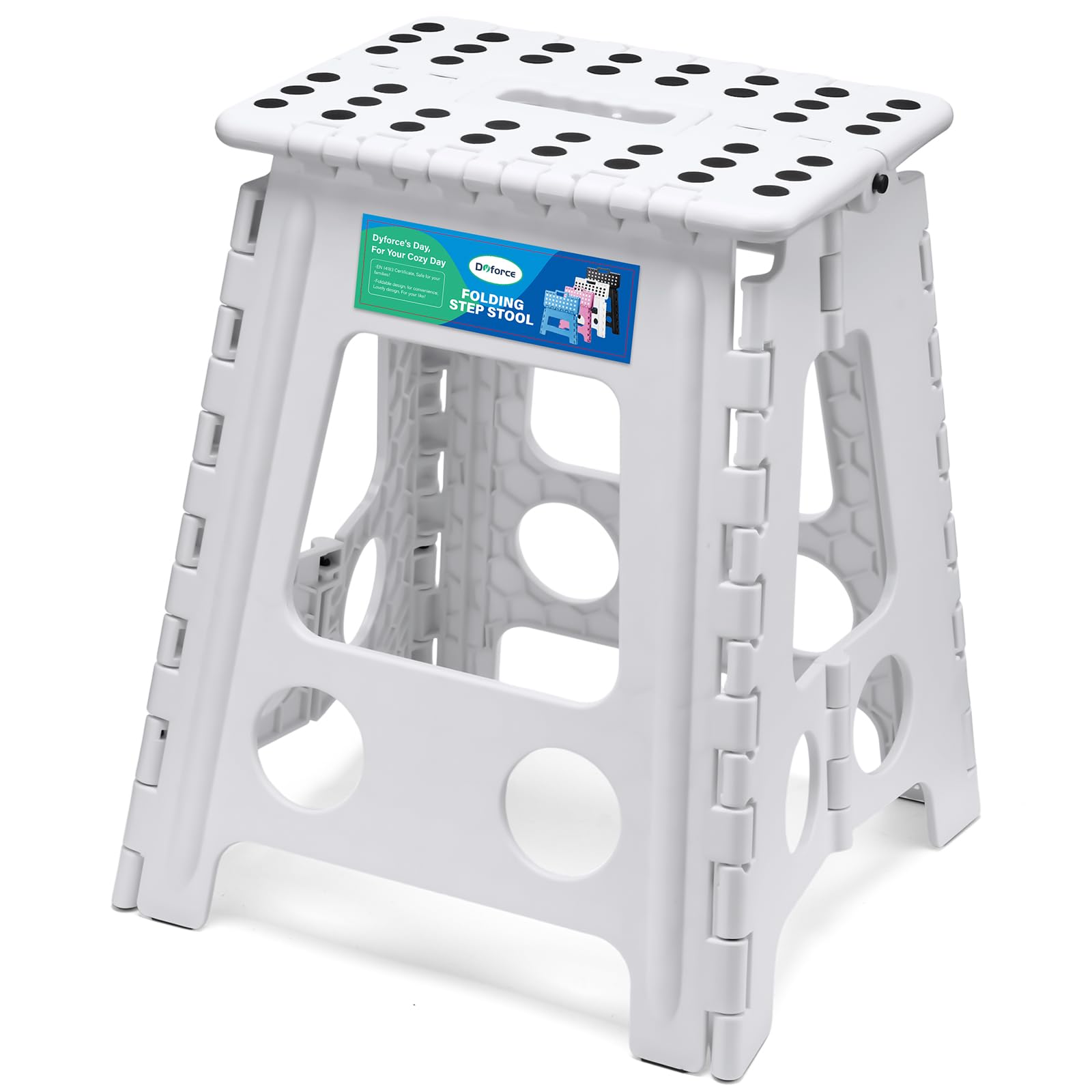 Dyforce Folding Step Stool 16 Inch,400lbs Foldable Step Stool for Adults