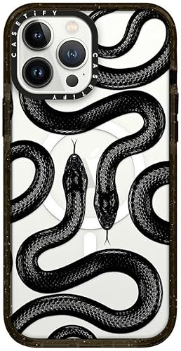 Funda Impact de CASETiFY para iPhone 13 Pro Max Compatible con Magsafe - Black Kingsnake - Negro Claro