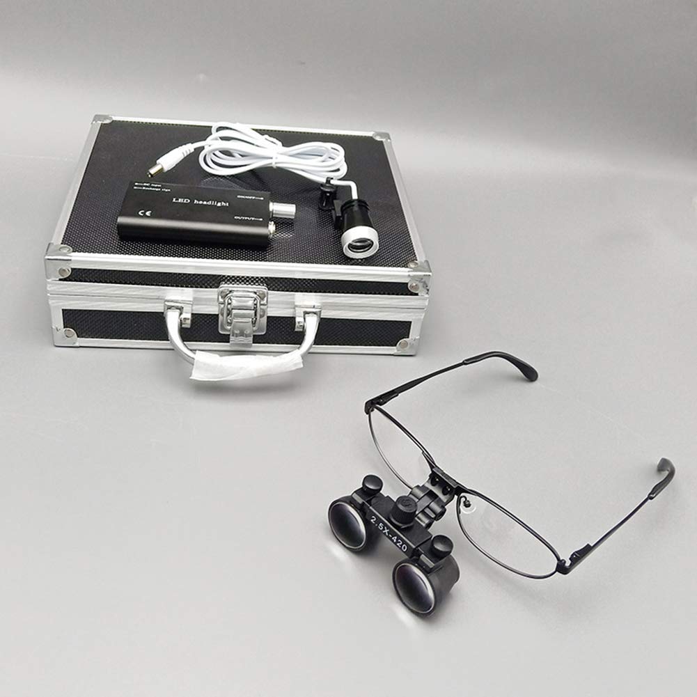 Lente di ingrandimento portatile con lente di ingrandimento 2,5X e 3,5X, lente ottica da 420 mm e luce LED da 3 W.