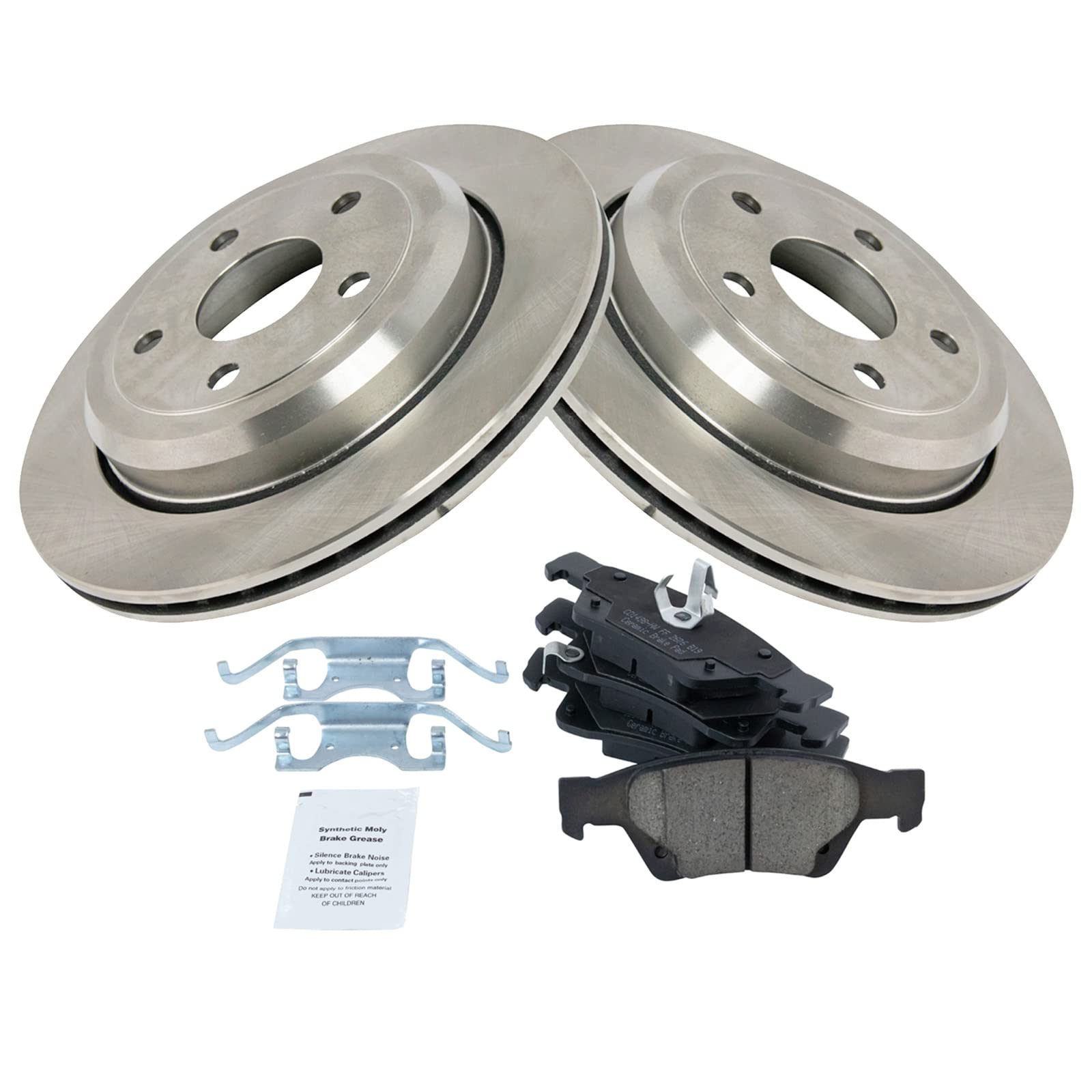 TRQ Rear Ceramic Brake Pads & 2 Rotors Discs Set Kit for Durango Grand Cherokee