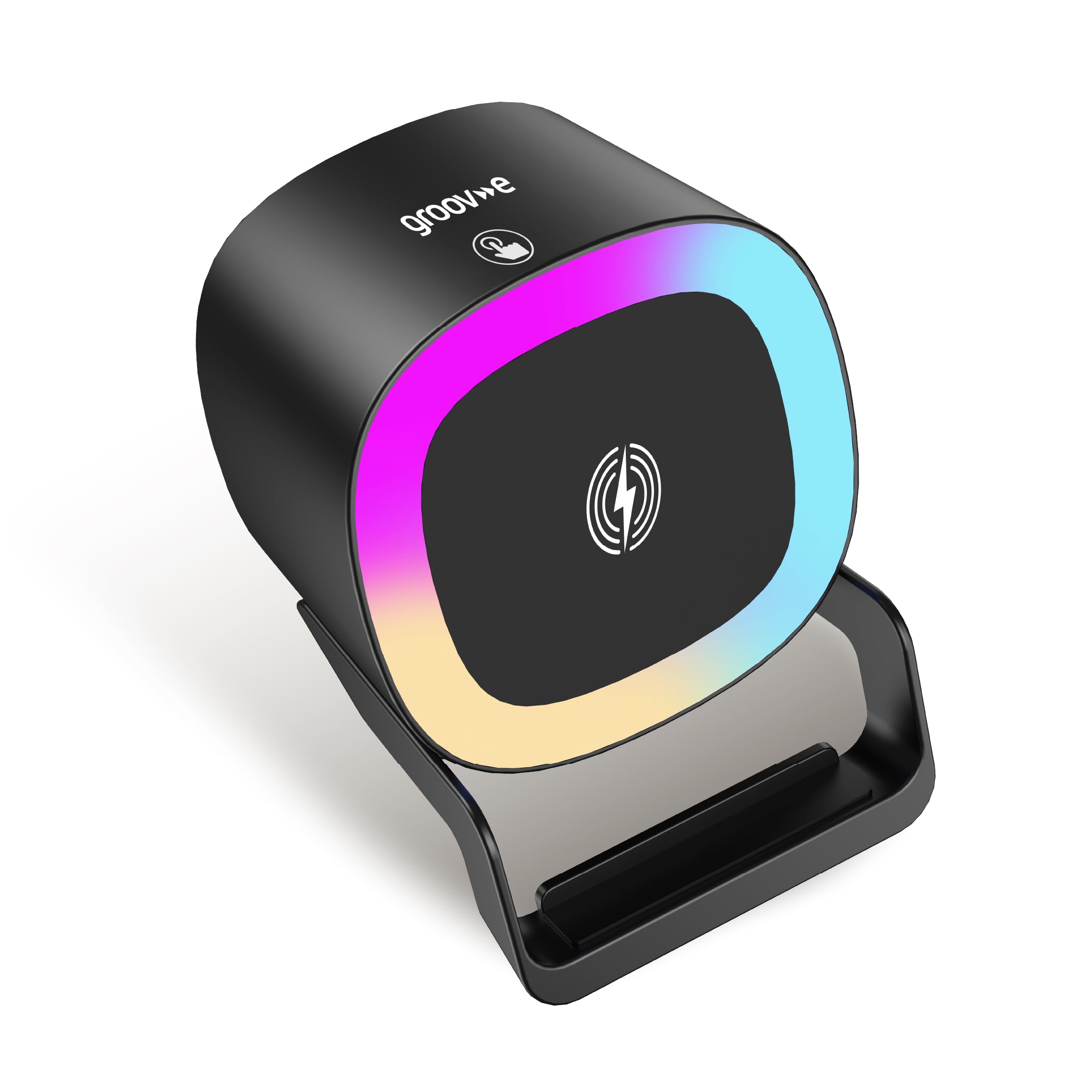 Groov-e Smartphone Holder with Wireless Charging & Bluetooth Speaker (GVWC11BK)