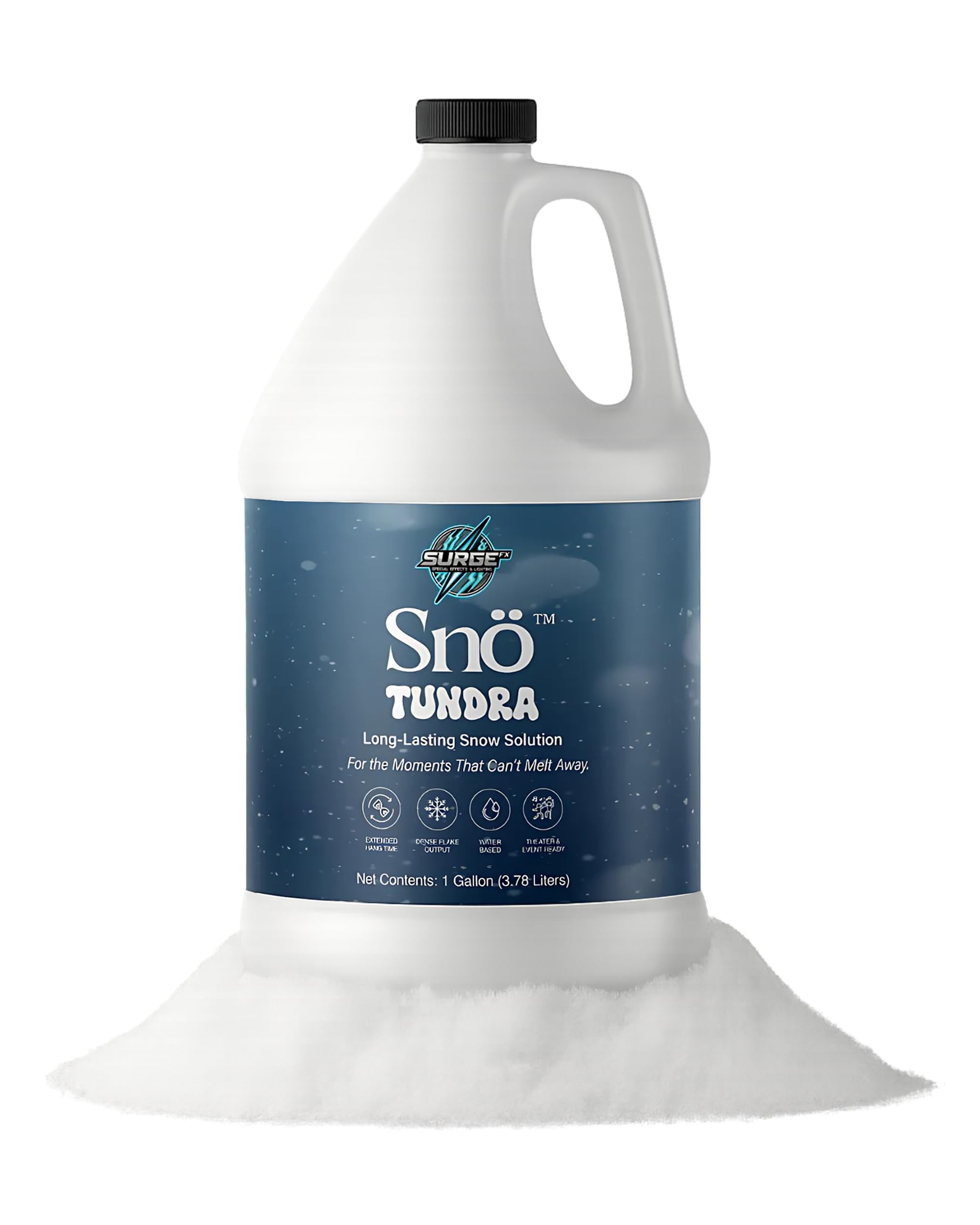 SurgeFX SNO Tundra Snow Machine Fluid – Long-Lasting Snow Solution, Water-Based Snow Juice & Liquid for Snow Machines, Indoor & Outdoor Artificial Snow Effect, 1 Gallon