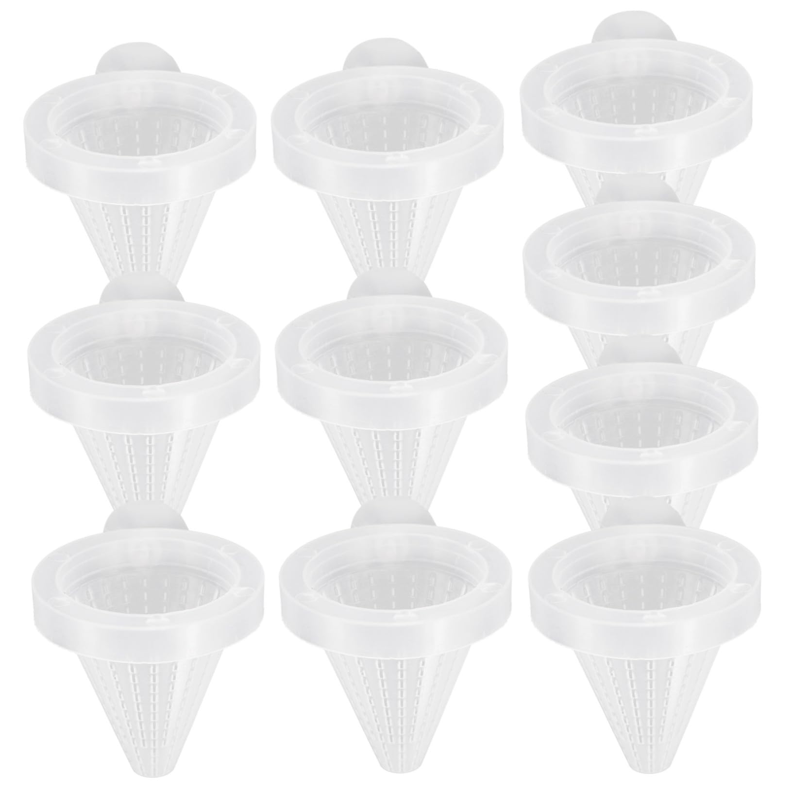 COLLBATH Live Food Funnel Feeder 10pcs Red Cone Suction Cup for Aquarium Maintenance Random Color