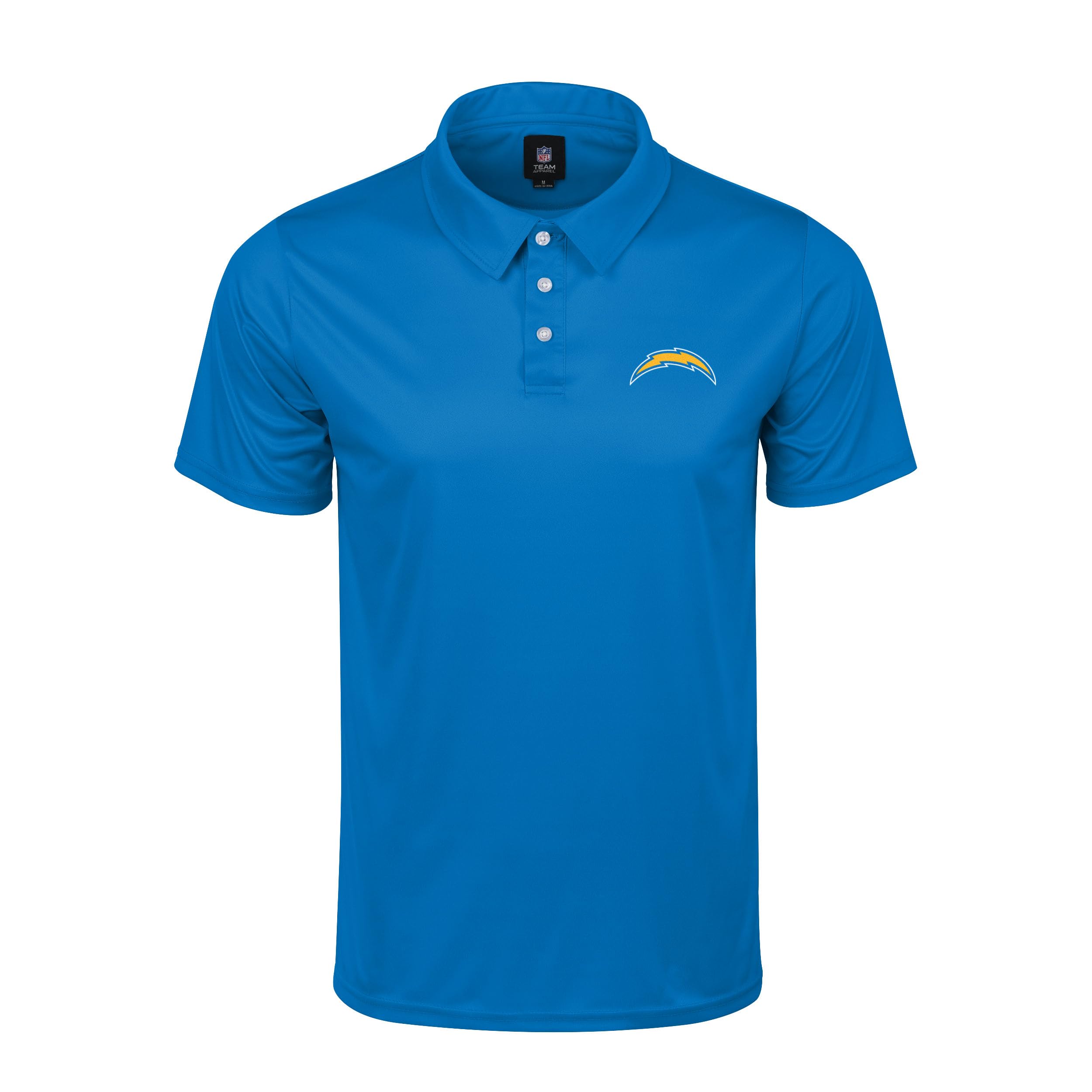 FOCO NFL Men's Officially Licensed Football Team Color Primary Logo Performance Short Sleeve Polyester Polo Shirt, Los Angeles Chargers, S — image 1