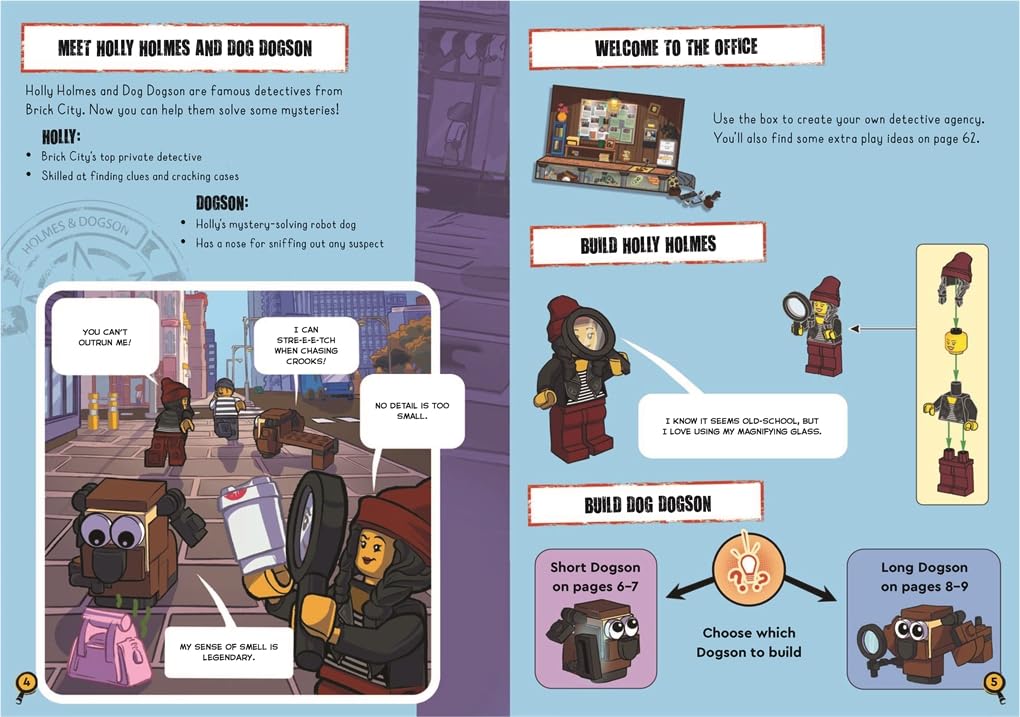 LEGO® Books: Junior Detective Agency (with detective minifigure, dog mini-build, 2-sided poster, play scene, evidence envelopes and LEGO elements)