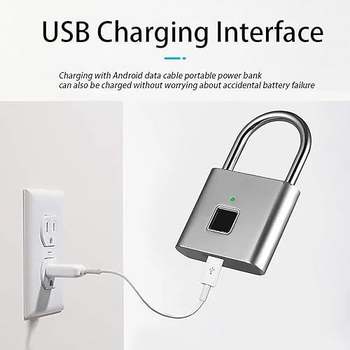 Miniatura 4 de Candado de huellas dactilares, cerradura de casillero, candado biométrico sin llave, cerradura de huella dactilar, cerradura de puerta de