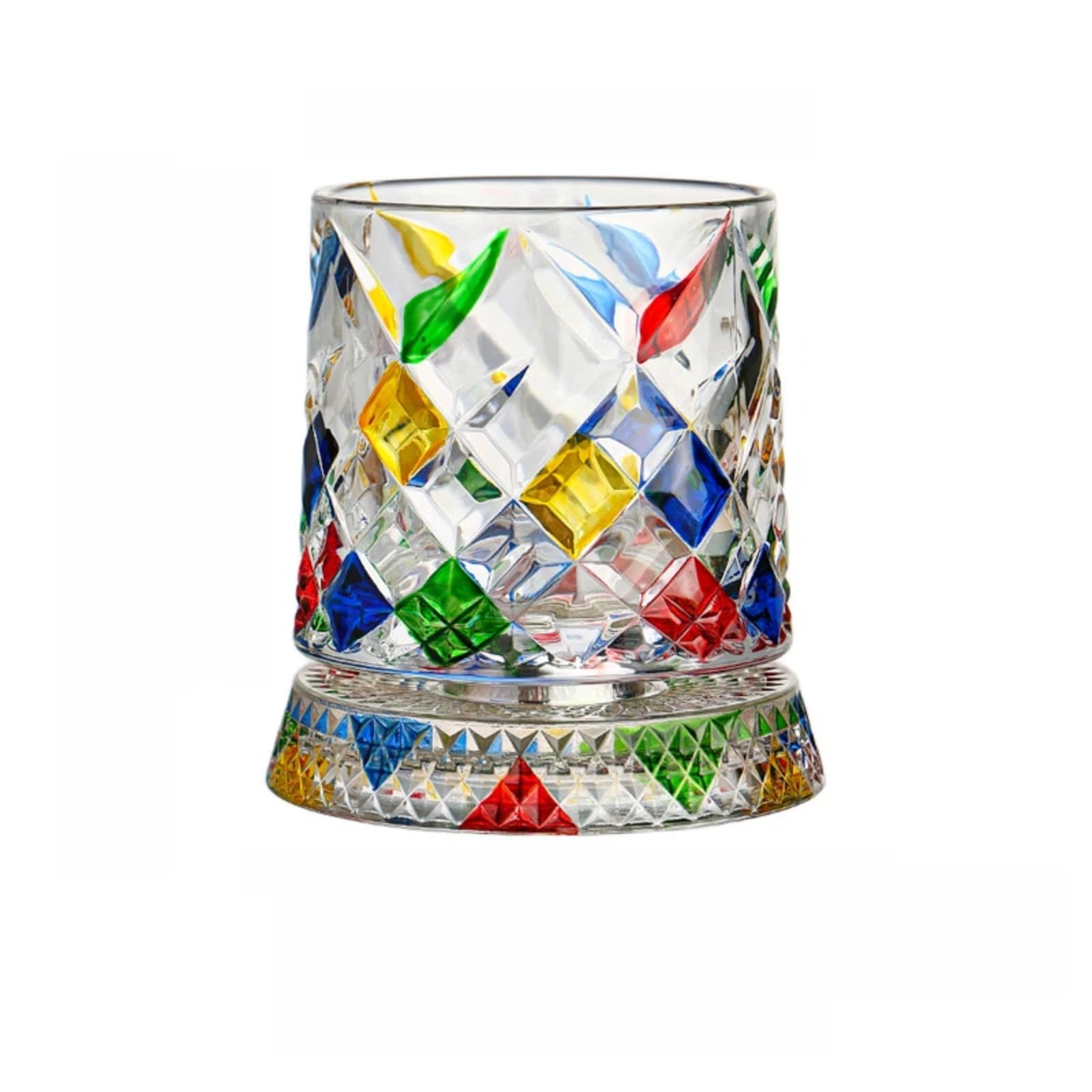 KZHAQINDJ Light Luxury Style Rotating Stress-Relief bar Glass, high-end Whiskey Glass, Hand-Painted Glass Beer Mug