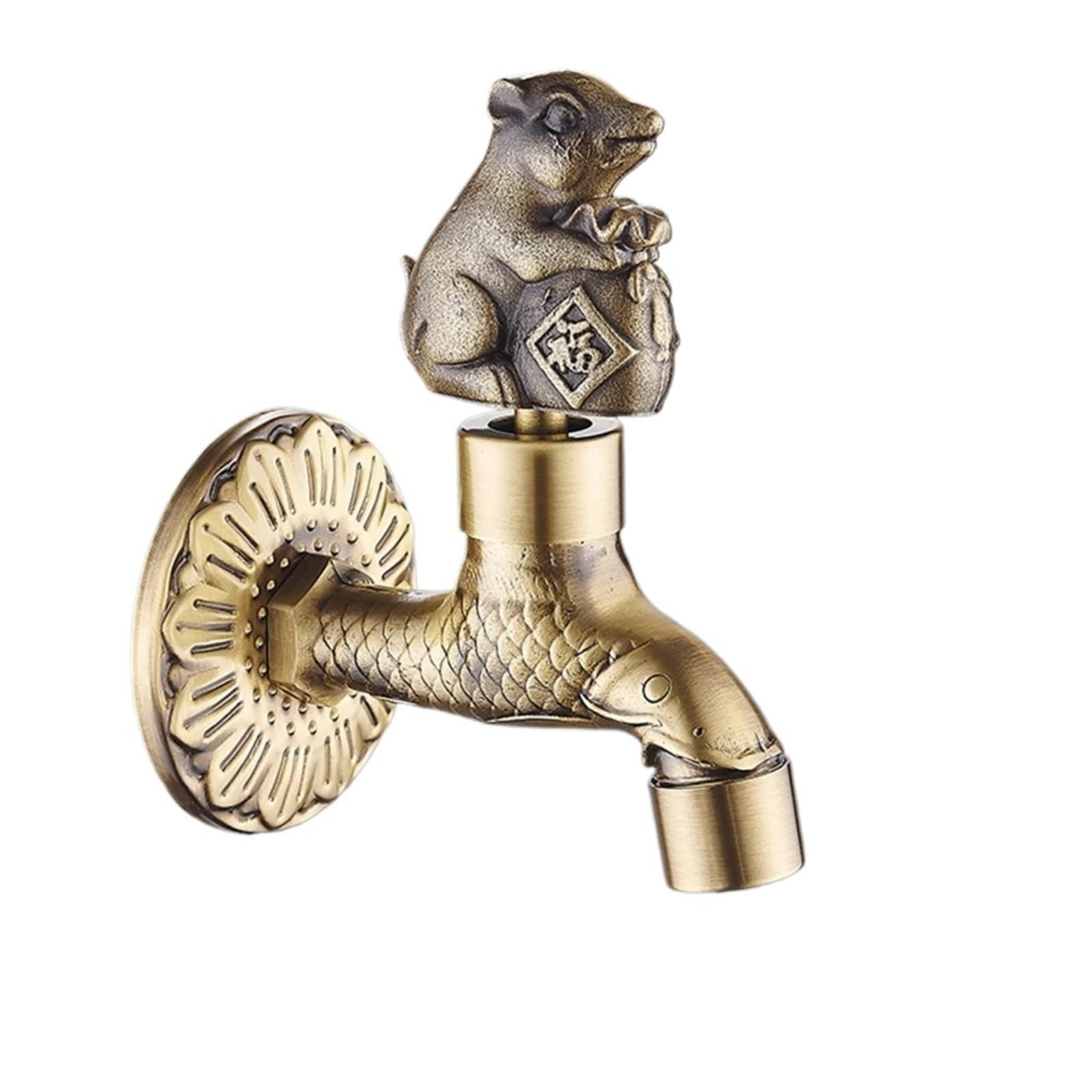 Outside Tap Garden Faucet Faucet Bronze Dragon Carved Tap Bathroom Mop Faucet Washing Machine Faucet Outdoor Faucet for Garden(Color-15)