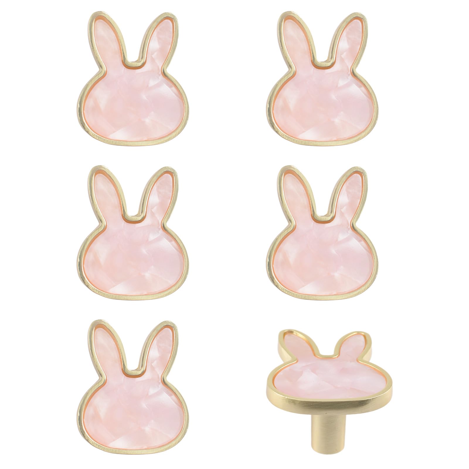 MOROBOR Decorative Rabbit Shape Kitchen Cabinet Knobs, 6 Pack Creative Dresser Drawer Pulls Furniture Cupboard Door Pull Handles Single Hole Zinc Alloy Knobs Furniture Accessories — image 1