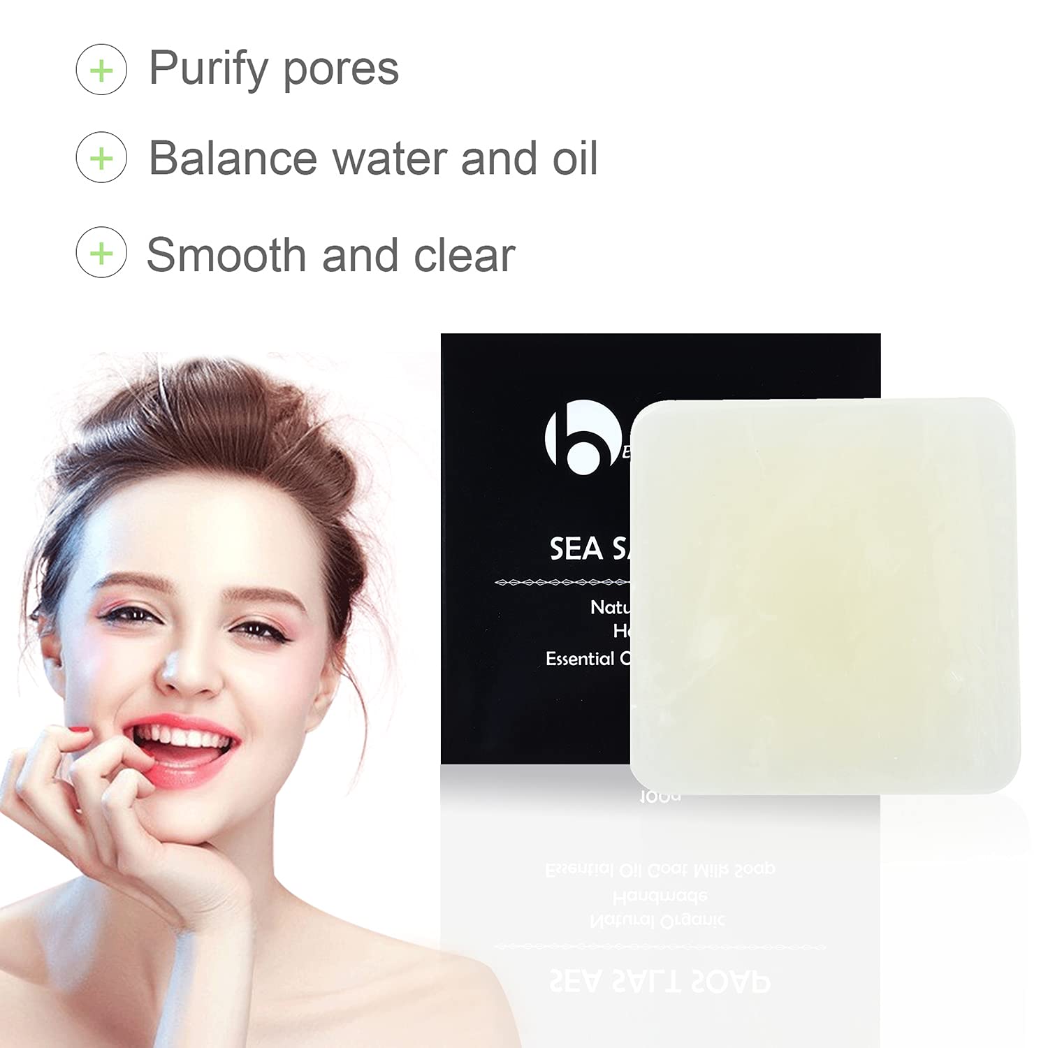 Buy BJAA Sea Salt Soap Handmade Goat Milk Face Cleanser, Pimple Pores