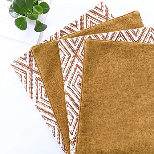 image for HPUK Decorative Throw Pillow Covers Set of 4 Geometric Design Linen Cu
