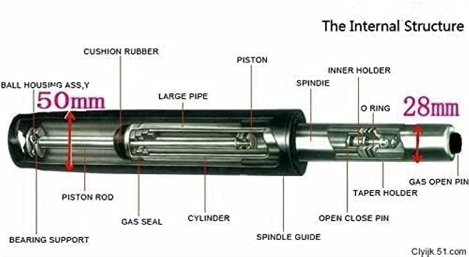 Dritto Elevazione a Gas Asta di Supporto Pneumatico Cilindro di Sollevamento a Gas Pistone Ammortizzante Sedia da Ufficio Sedia da Bar pistone Sedia Ufficio(Silver 100)