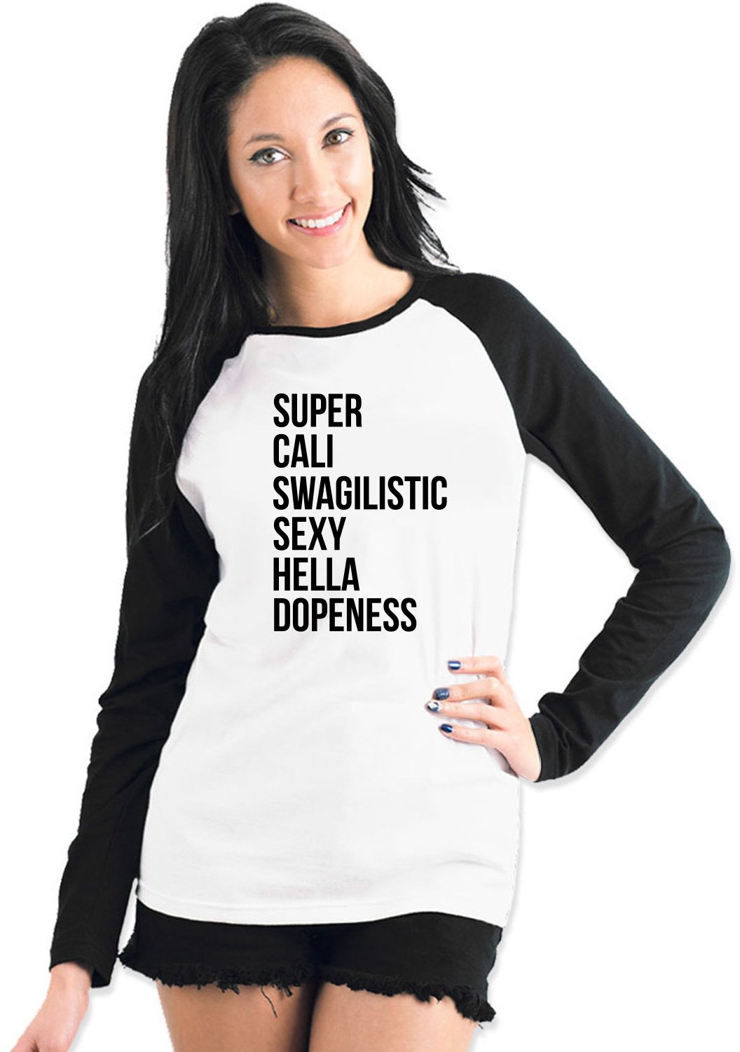 DaytripperSuper Cali Swagilistic Womens Ladies Funny Baseball T-Shirt