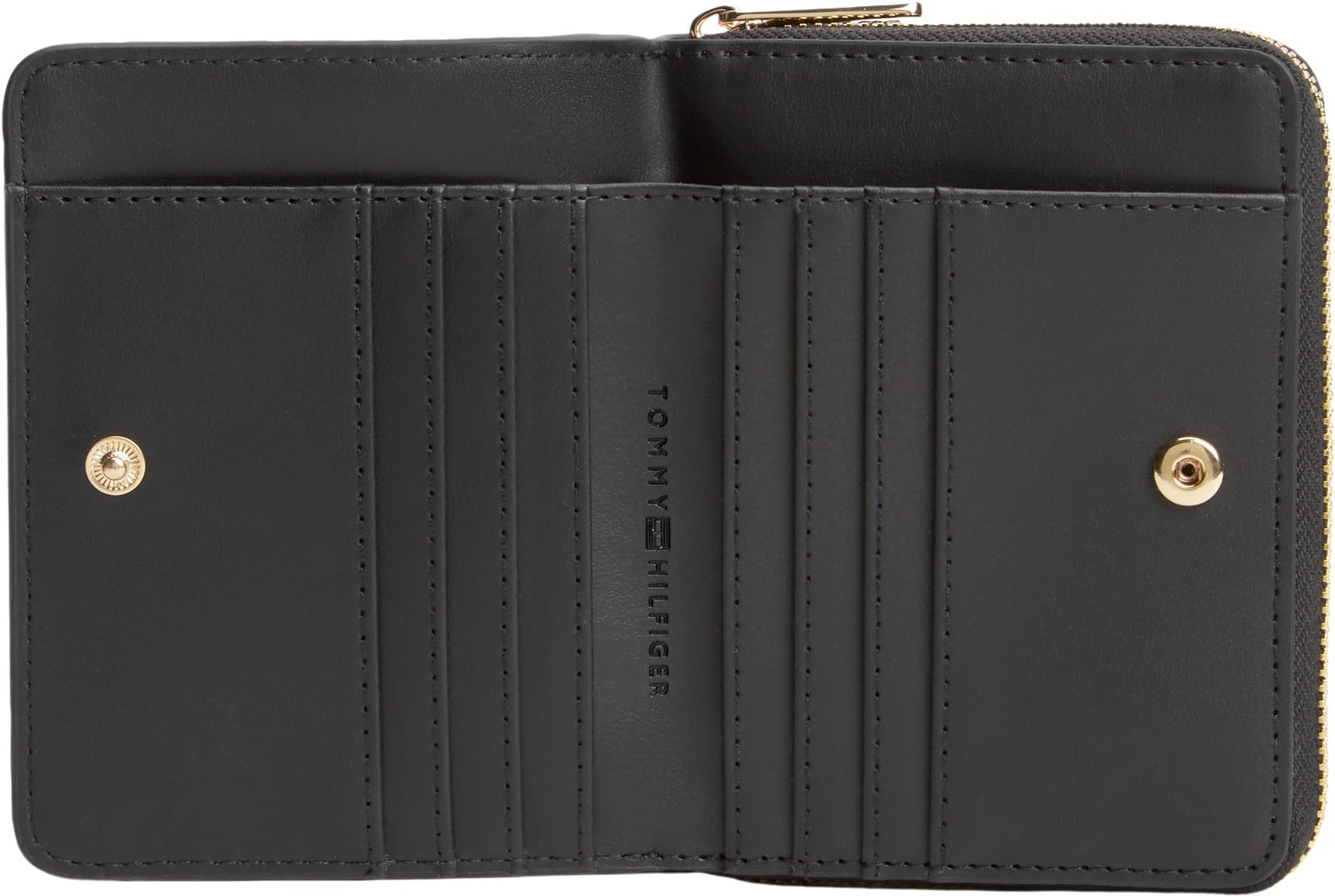 Tommy Hilfiger Damen Geldbörse Icon Flap mit Reißverschluss, Schwarz (Black), Einheitsgröße
