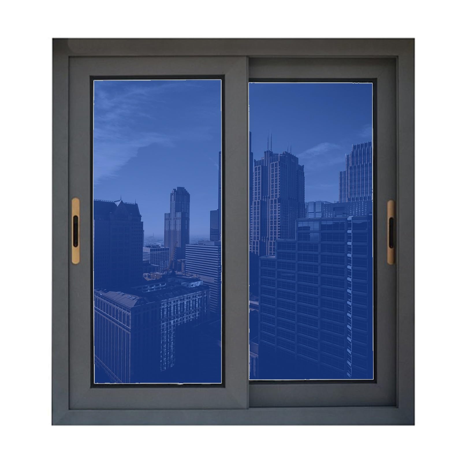 Pellicola Oscurante Vetri Finestre 40 x 500 cm Anti-Uv Controllo Del Calore Pellicola per Vetri Adesiva Statica Antisolare Oscurante per Tutte Le Finestre, Blu Scuro