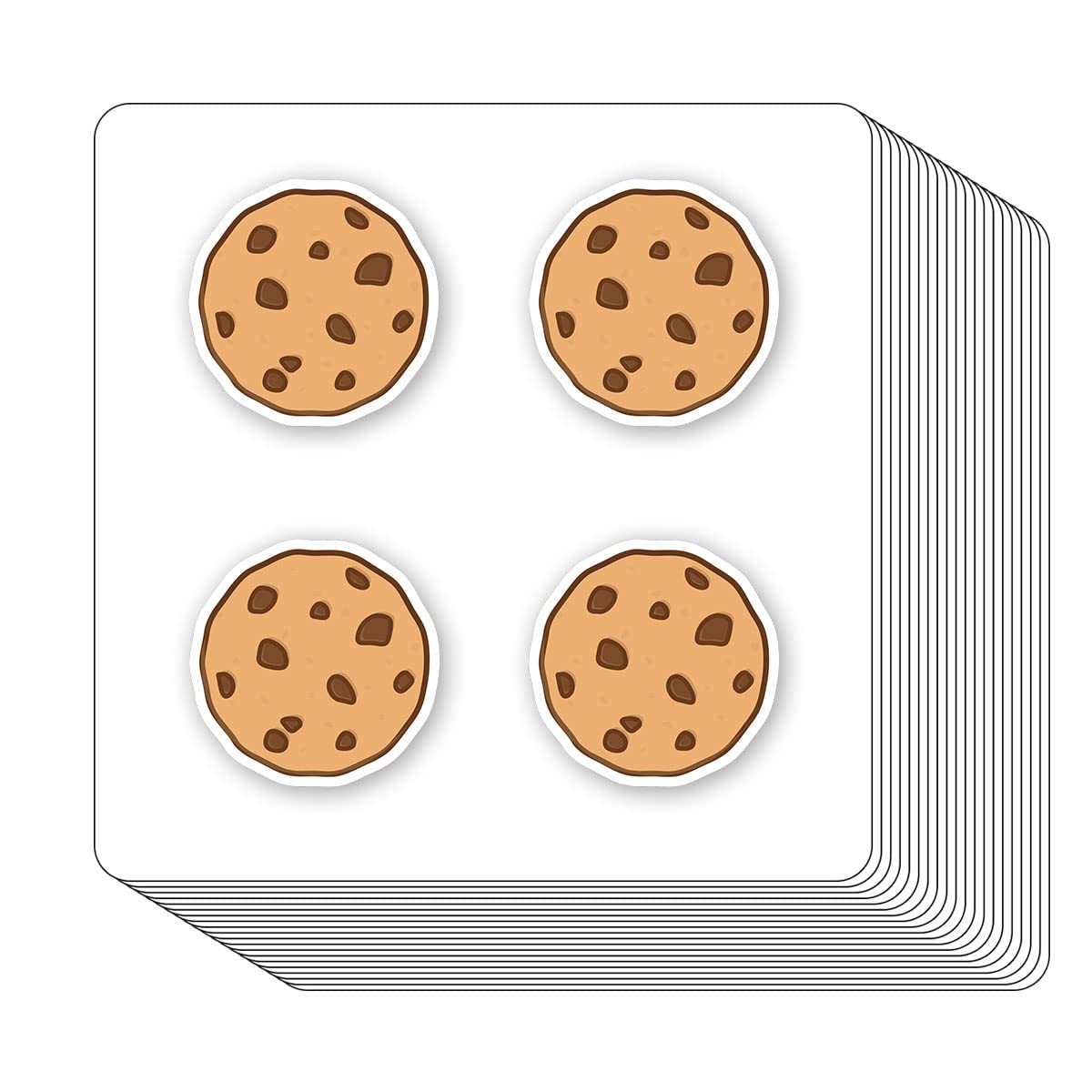 Chocolate Chip Cookie Stickers 1in for Scrapbooking Arts Craft Kids DIY Calendars Food 80-Pack