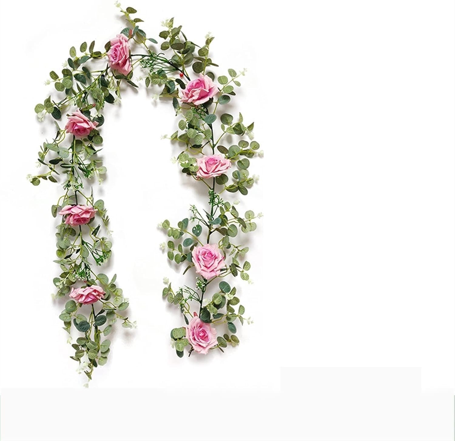 YATUOPNG Artificial Flowers - 185cm Silk Rose Vine Fake Flower Garland Decoration For Arch Arrangement Home Room(Roze)