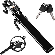 Car Steering Wheel Lock - Universal Car Anti Theft Security Device Adjustable Length SUV Van Wheel Lock Vehicle Protection Suitable for Car Security Device with Two Keys (Black)